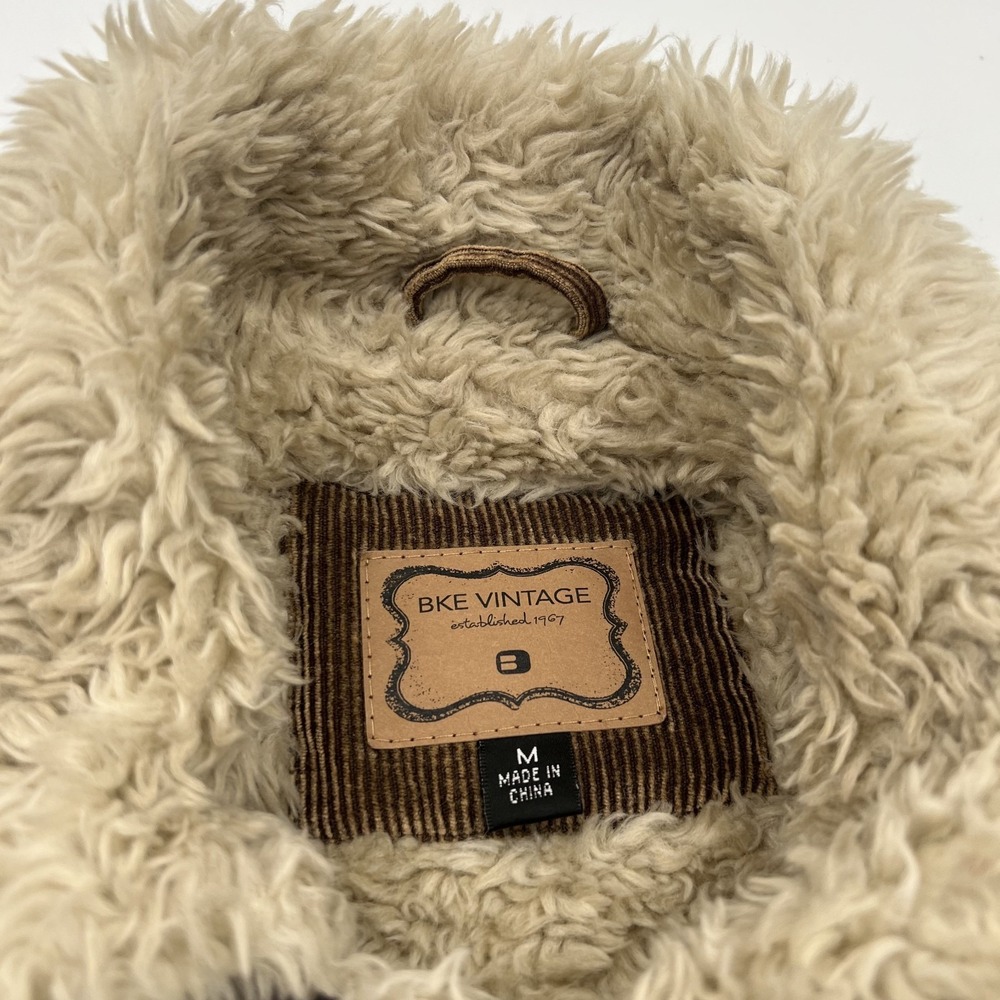 BKE Buckle Corduroy Jacket Mens M Sherpa Lined Trucker Western Rodeo Cowboy LS - Picture 3 of 10